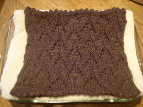cowl drying after blocking